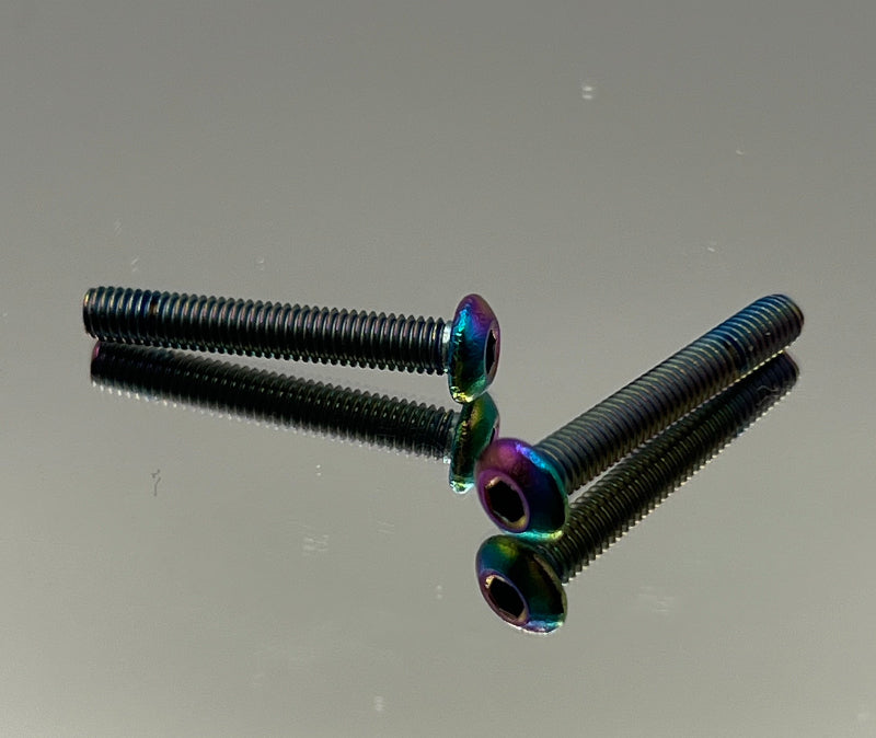 Two Oil Slick Titanium Screws 