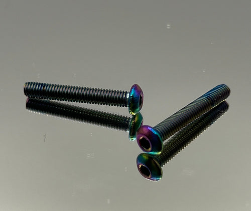Two Oil Slick Titanium Screws 